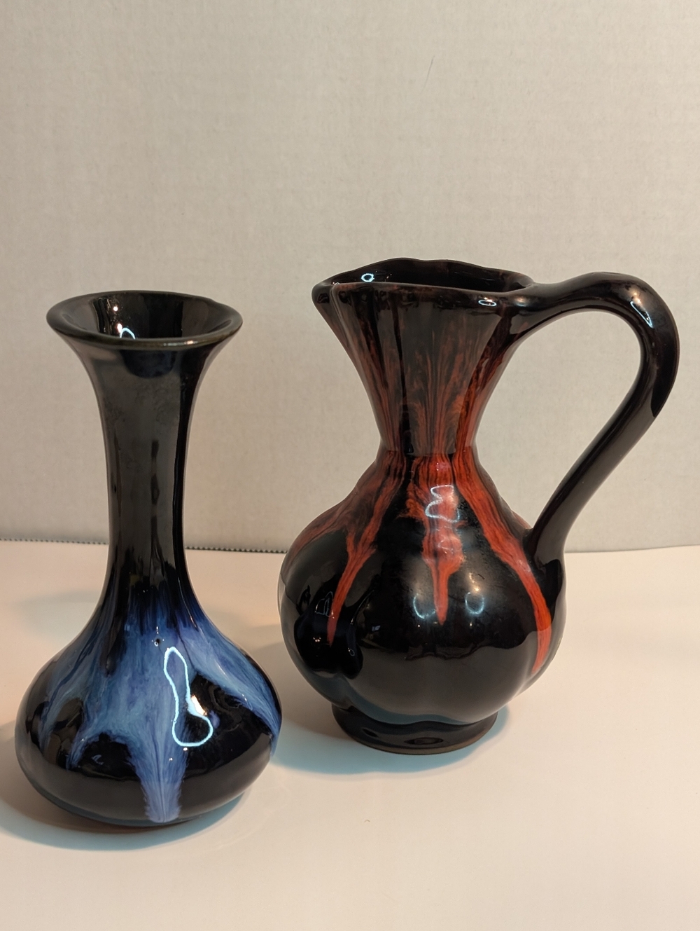 Two Mid Century Modern Vases. Not Marked. Possible Blue Mountain Or Evangeline